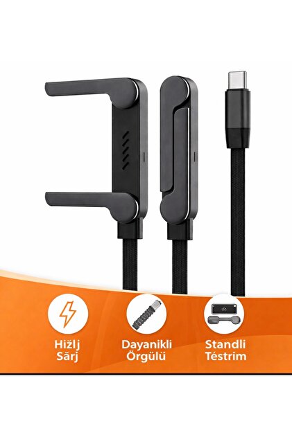 1.5m 240W Katlanabilir Stantlı Hızlı Şarj Destekli Type-C Kablo